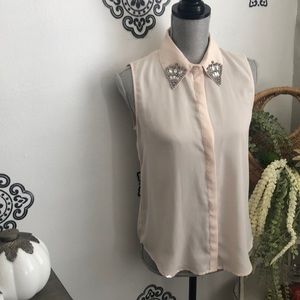 Bedazzled collar blouse